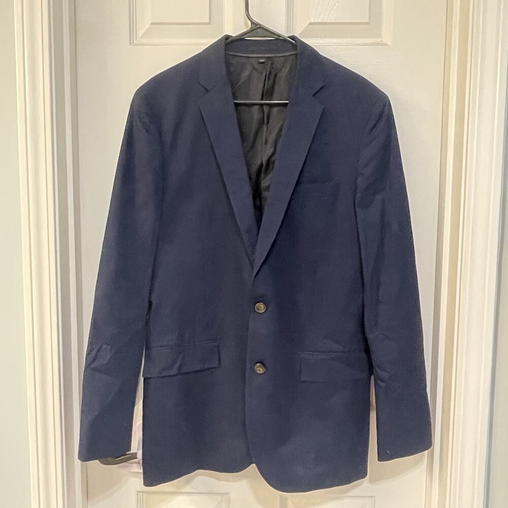J. Crew Ludlow 40L Larusmiani Italy Blue unconstructed Dual Vent Blazer Jacket